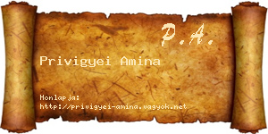 Privigyei Amina névjegykártya
